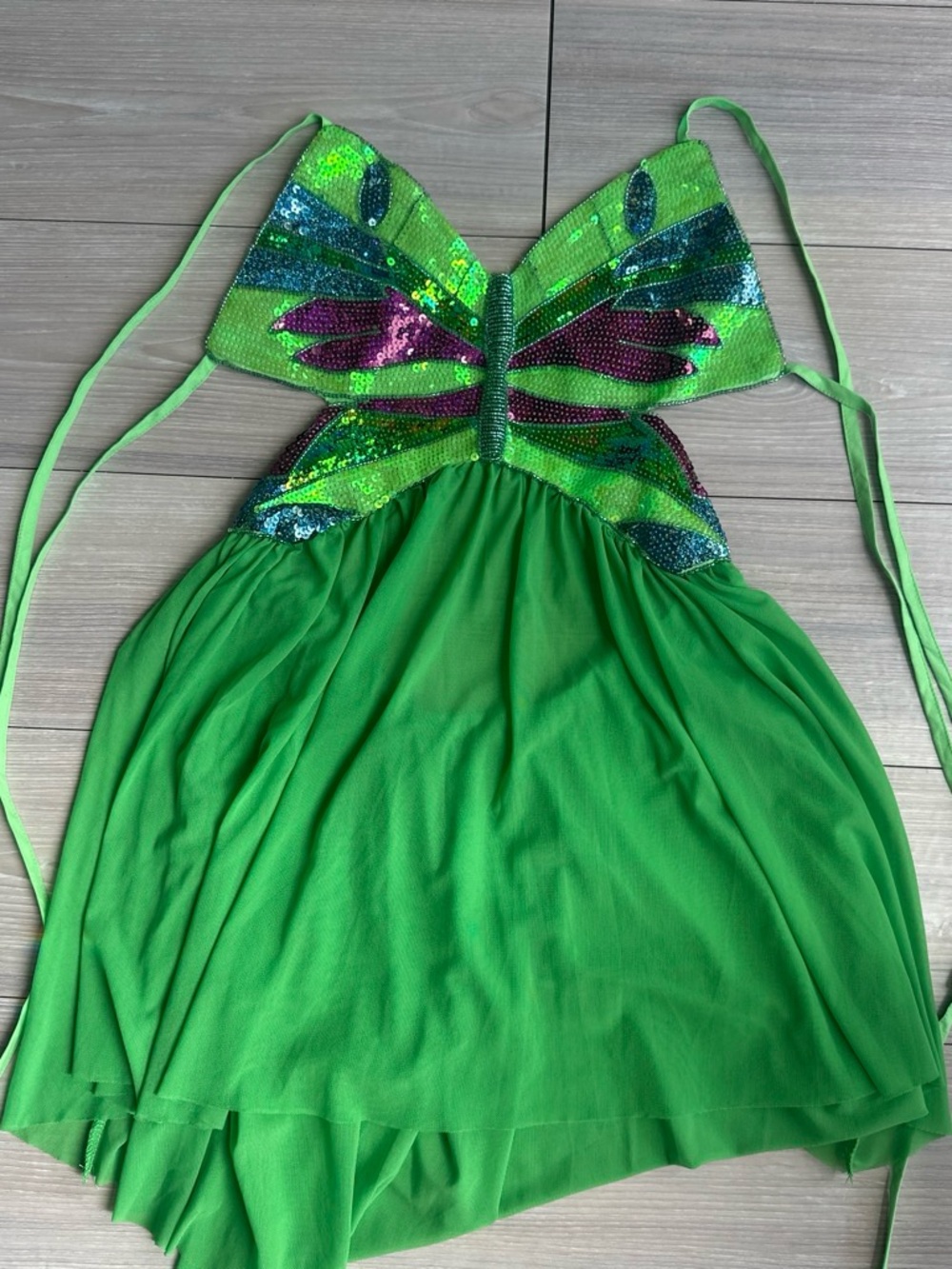 Green Sequin Butterfly Dress